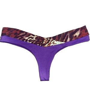SAN LORENZO cheeky purple animal print bikini swim bottom in women’s small